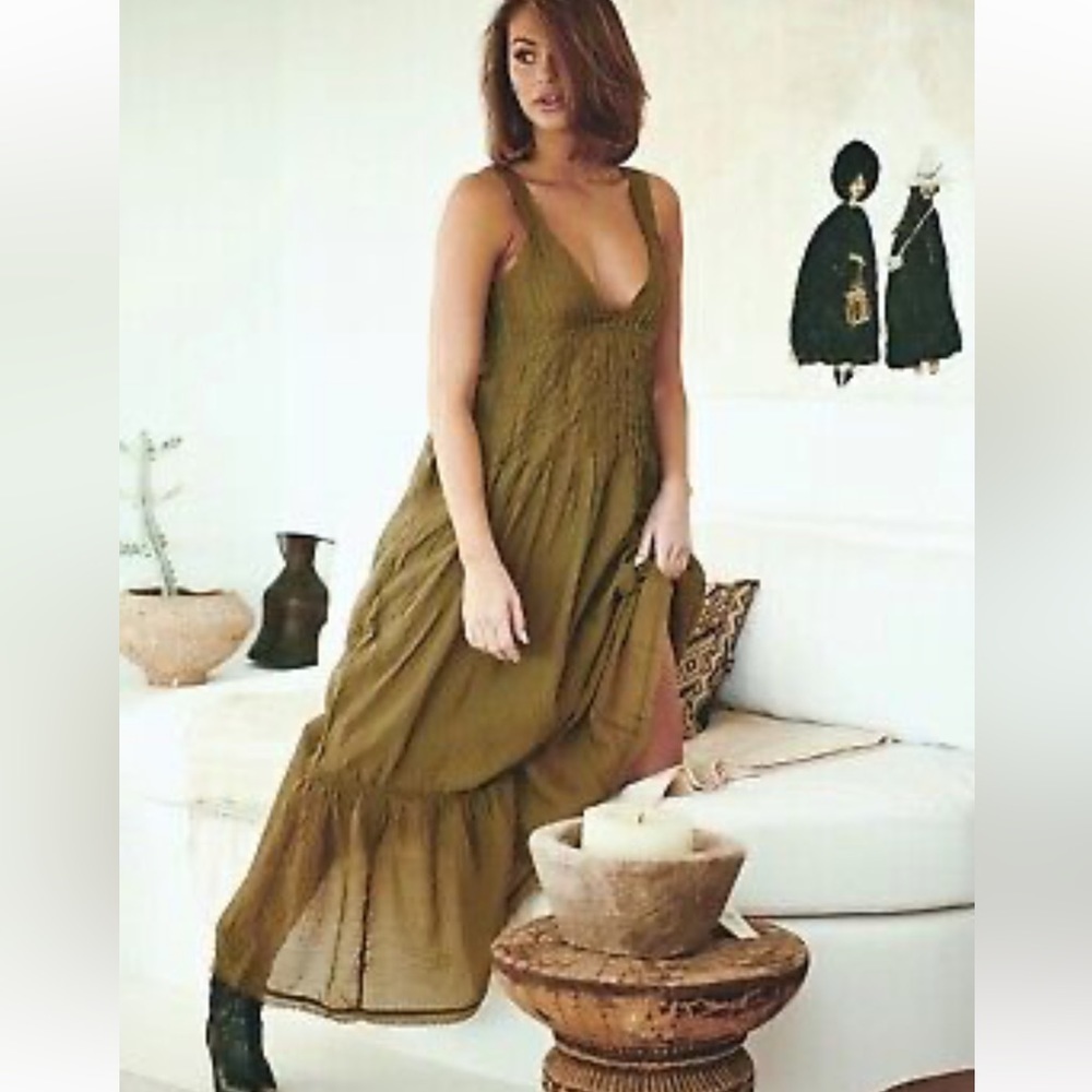 Free People Frankie Pintuck Maxi Dress Size Small, oversized - Picture 12 of 16